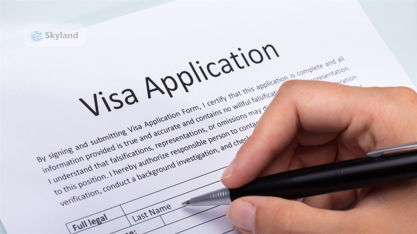 Completing a visa application form
