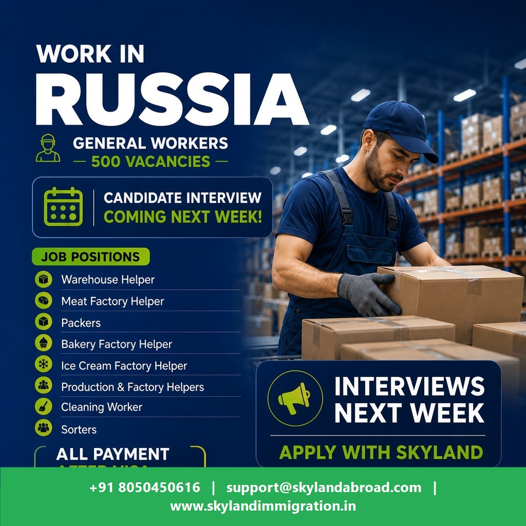 General worker vacancies in Russia
