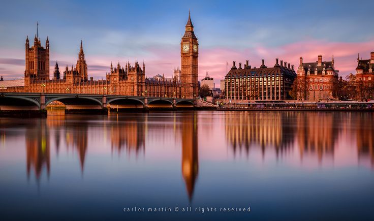 Sunrise on the River Thames in London